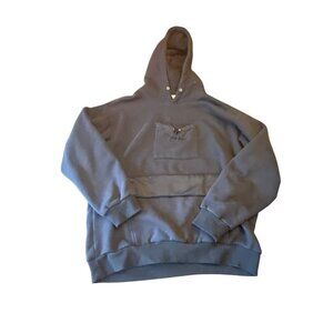 Aelfric Eden Black Hooded Sweatshirt With Front Pocket & Mesh‎ Detail